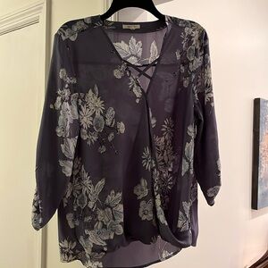 Lavender floral blouse